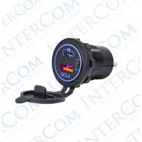 IC-266C-6 PANO TİP İKİLİ USB 3.0+TYPE-C SOKET MAVİ LEDLİ  (BUTONLU)