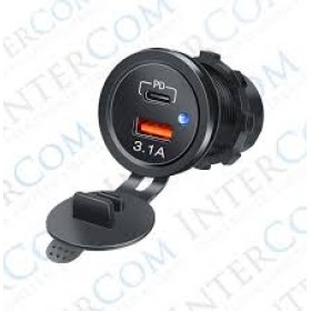 IC-266C-7 PANO TİP İKİLİ USB 4.2A (MAVİ LEDLİ)
