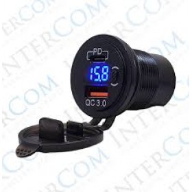 IC-266D-6 PANO TİP VOLTMETRELİ 2'Lİ USB 3.0+TYPE-C SOKET