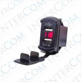 IC-266D-3 MARİN TİP VOLTMETRELİ 2'Lİ USB 5V/4.2A